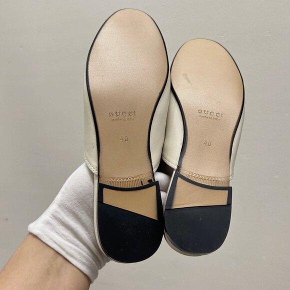 NWOB Gucci Women's Princetown Leather Horse Bit Mule White Size 40. - Picture 9 of 10